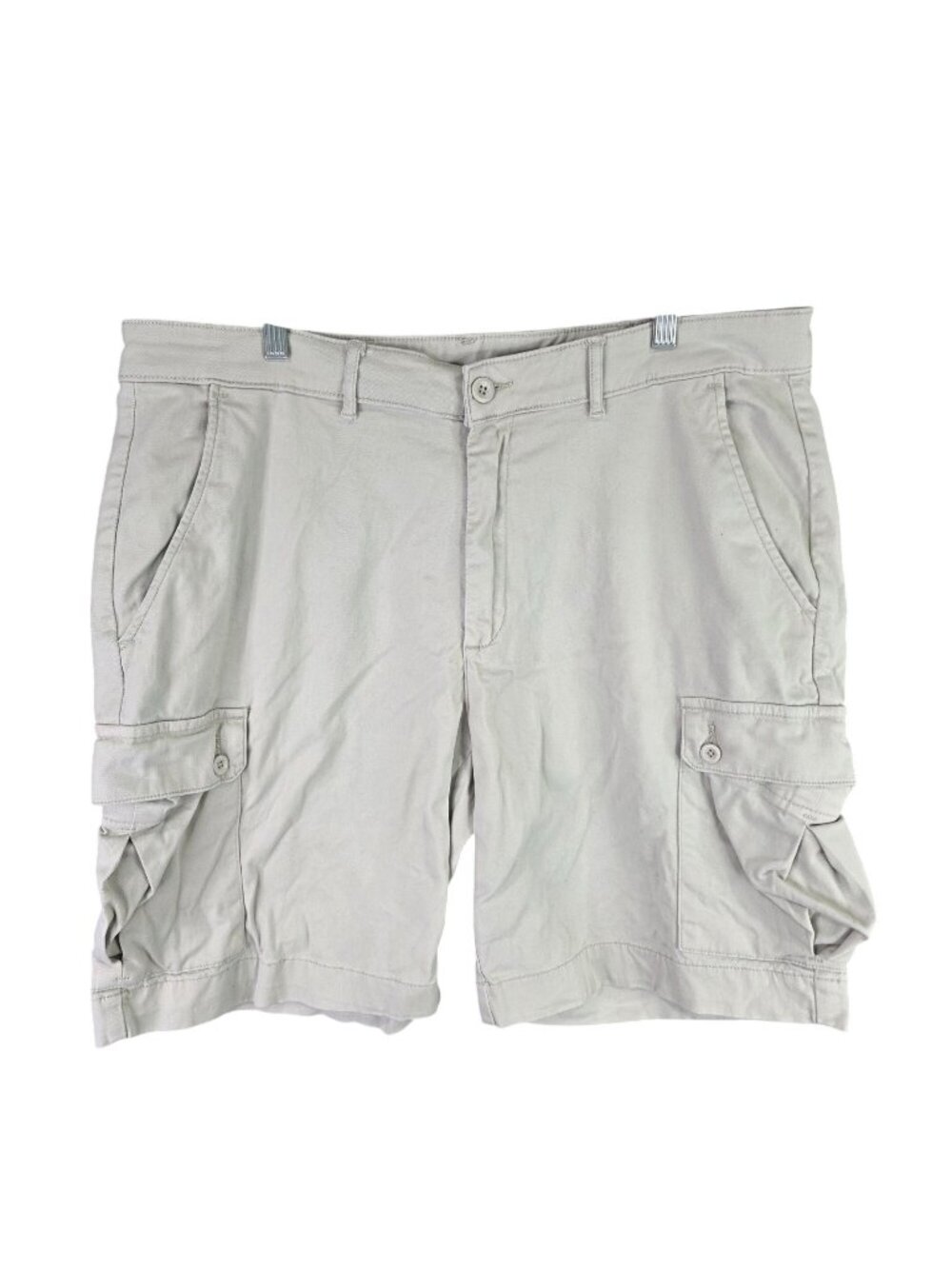 Mens St John's Bay Beige Cargo Shorts 10" Inseam Cotton Blend Stretch Size 38